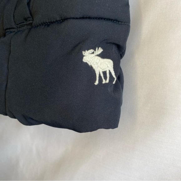 Abercrombie & Fitch Kids Black Puffer Winter Jacket Vest Hoodie Girl's Size XL - Picture 5 of 11